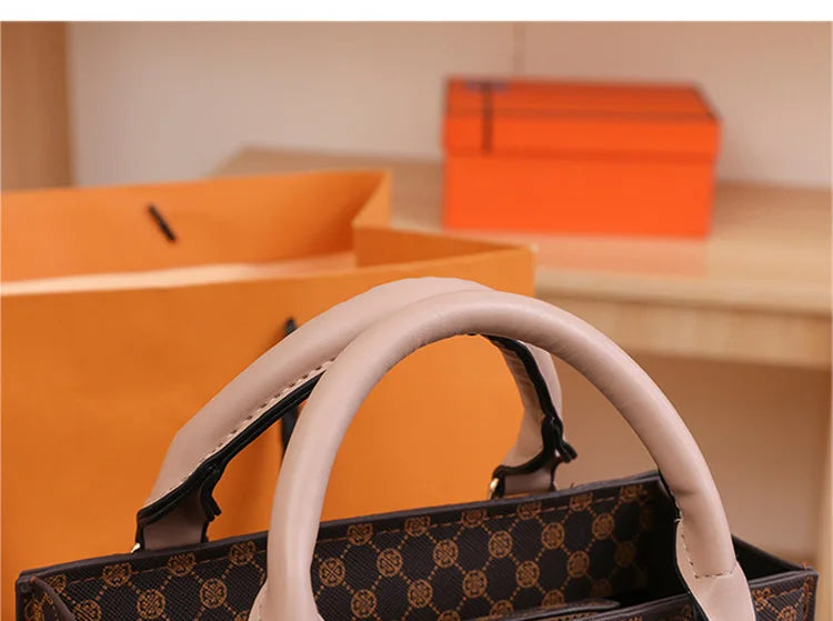Fashion Square Small Top-Handle Bags | Casual Tote PU Leather Plaid Crossbody Shoulder Bag (Women's Handbags for Daily Use & Gift Luxegan