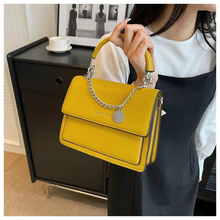Luxury Hard Square Crossbody | Fashion Chain Shoulder Bag Luxegan