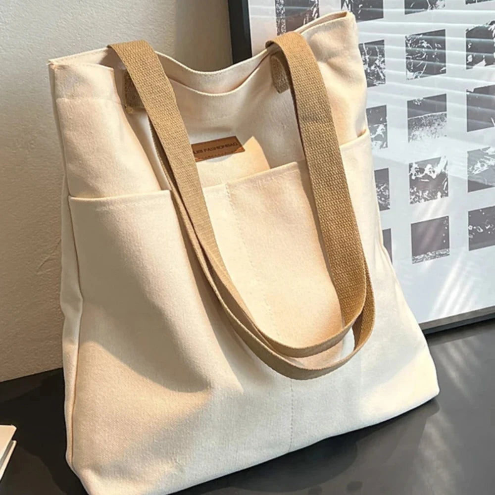 Soft Unisex Canvas Commuter Tote | Large Capacity Sewing Thread Handbag Luxegan
