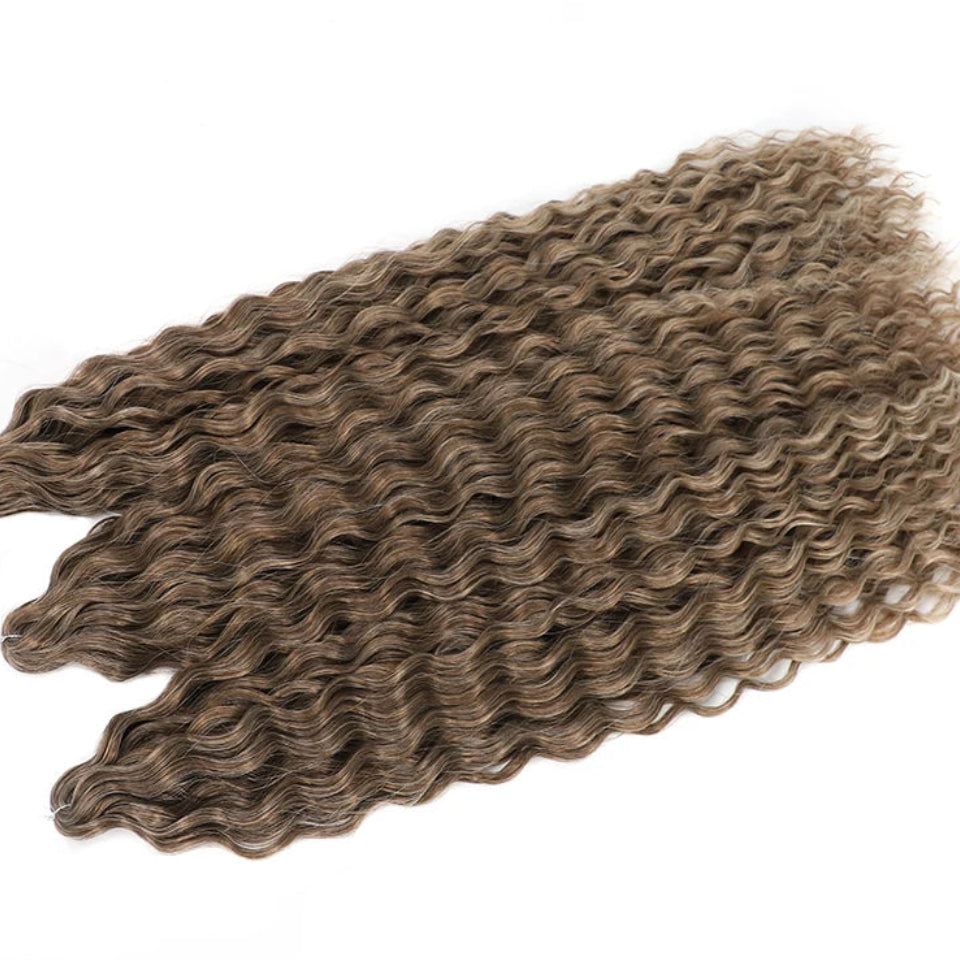 Ariel Curl Water Wave Twist Crochet Hair Extensions | Synthetic Ombre Braiding Hair 22-30 Inch - view 8