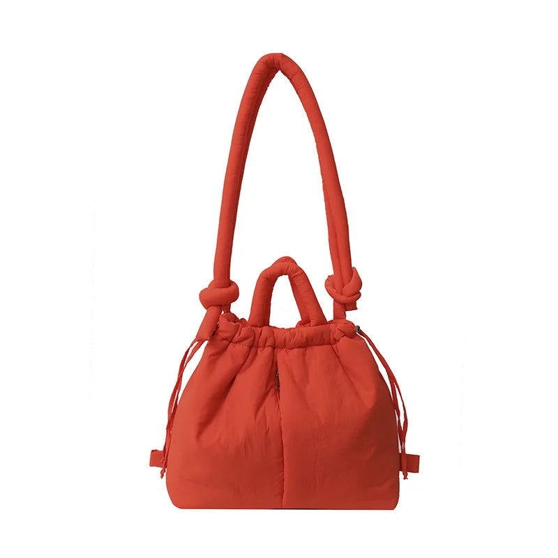 New Korean Fashion Fabric Shoulder Bag | Soft Dacron Crossbody Bag & Mini Underarm Tote Luxegan