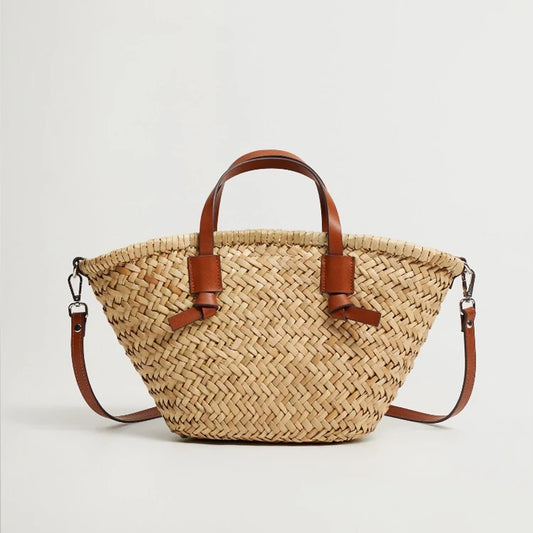 Wicker Woven Basket Bag | Handmade Straw Tote & Shoulder Bag Luxegan
