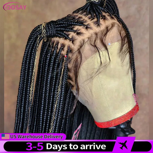 36 Inch Knotless Cornrow Box Braided Wig | HD Full Lace | Hand Tied