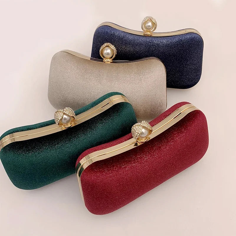 Luxury Design Women Evening Bags Green Clutch Purse | Shoulder Two Chains Wedding Party Female Handbags Vintage Crossbody Bag Luxegan