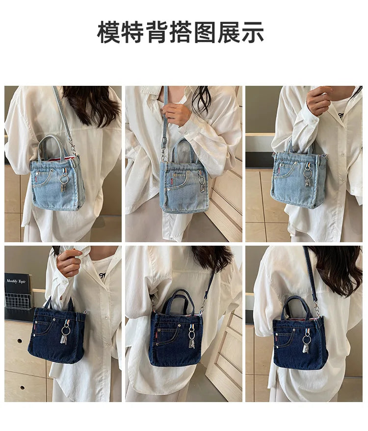 Ladies' Crossbody Bags | Creative Retro Washed Denim & Personalized Fashionable Versatile Handbags (High-quality Shoulder Bags for Girls) Luxegan