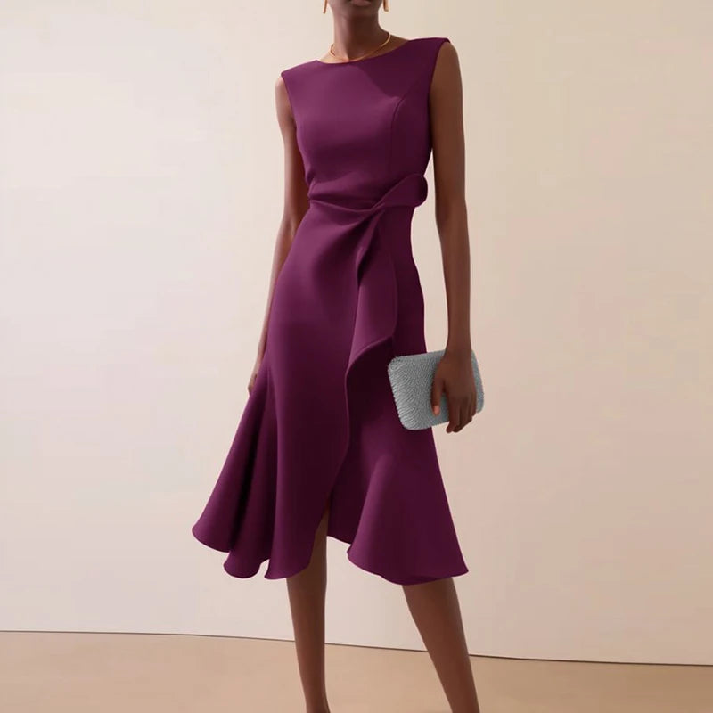 Women's Sleeveless Ruffle A-Line Dress Luxegan