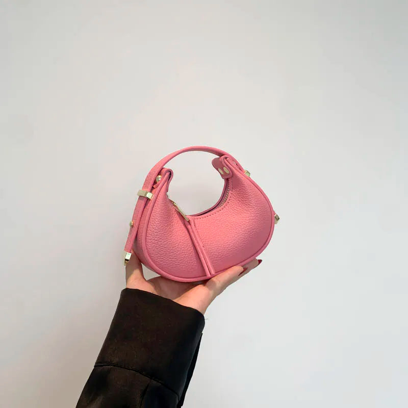 New Y2K Mini Half Moon Handbag | Fashion PU Leather Phone Bag & Day Clutch | Trendy Green Lipstick Bag for Women | Minimalist Solid Color Small Shoulder Bag (Model 8089) Luxegan