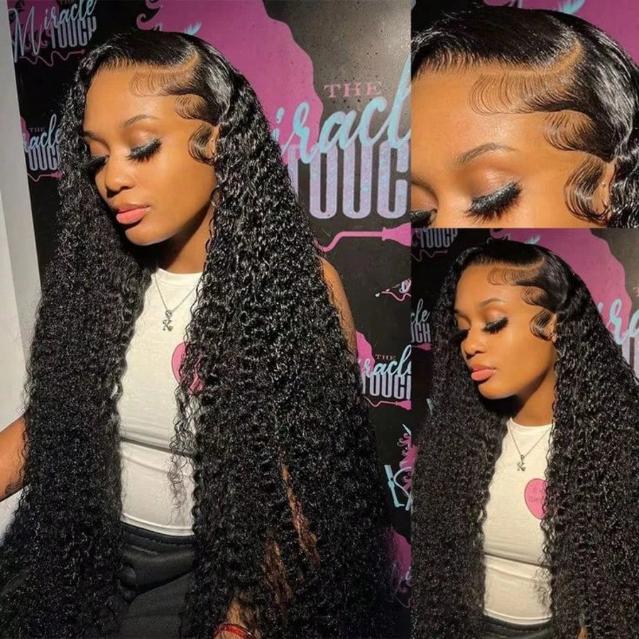 40-Inch Deep Wave HD Lace Frontal Wig | 250% Density Brazilian Remy Human Hair Wig | 13x4 / 13x6 Transparent Swiss Lace Frontal Deep Curly Wig for Women Luxegan
