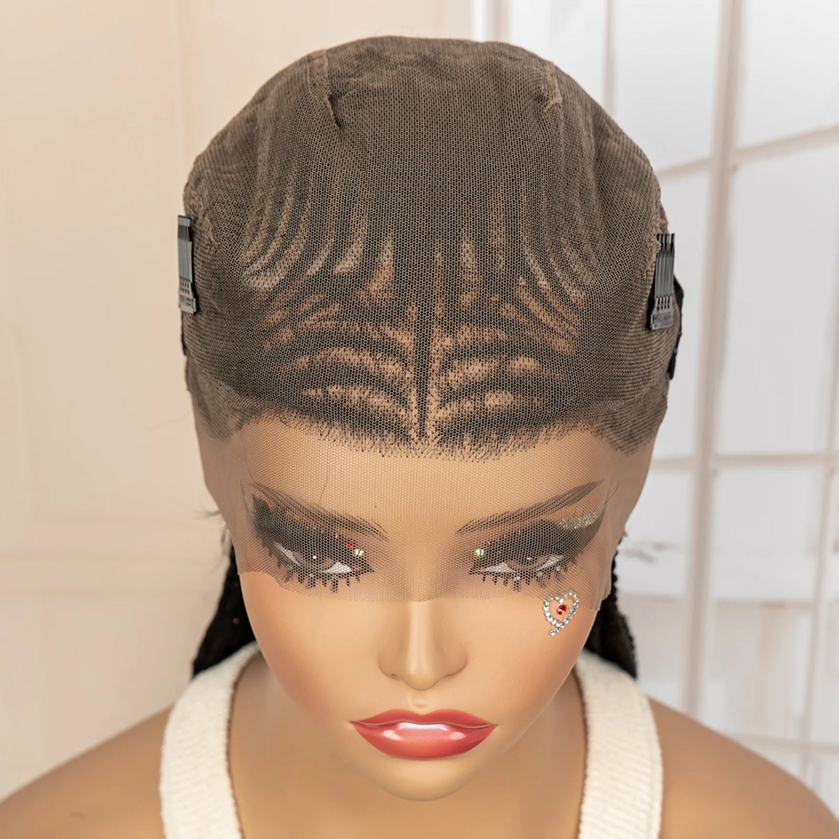 34 Inch Knotless Box Braiding Cornrow Wig | Full Lace | Kanekalon