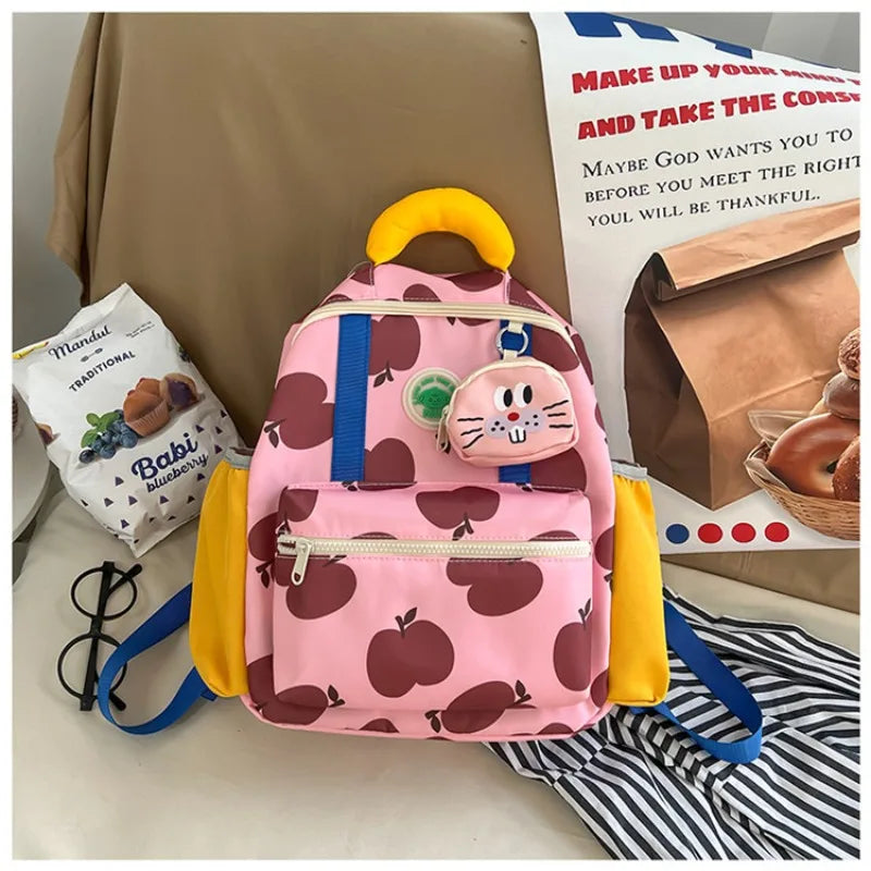 Fun & Cute Dopamine Schoolbag | Small Nylon Animal Pattern Backpack for Boys & Girls | School and Trip Luxegan