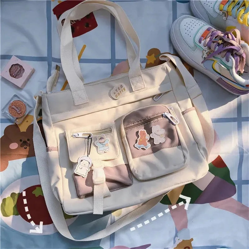 Waterproof Nylon Canvas Crossbody Tote | Casual Shoulder Messenger Bag Luxegan