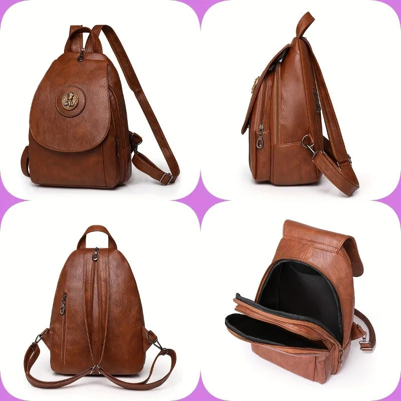 Double-shoulder Bag for Women | Versatile New Urban Simple Large Capacity Shoulder Bag | Casual Travel Small Backpack Luxegan