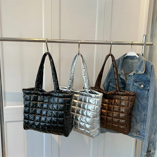 Luxury Padded Nylon Tote | Hot Sale Winter Armpit Bag Luxegan