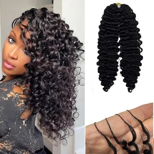 Deep Wave Crochet Braids | 12–24 Inch Hair Extensions Luxegan