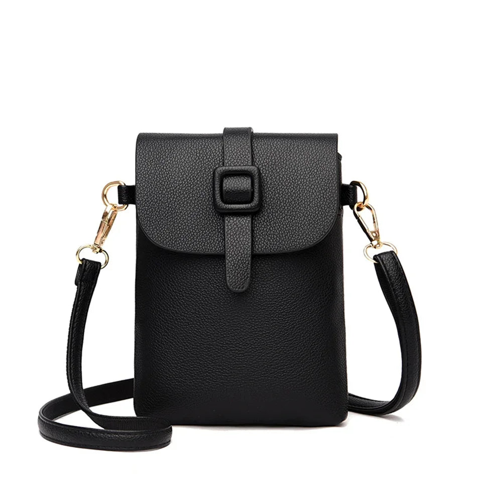 Small Flap Shoulder Bag for Women | Sophisticated Luxury Designer Crossbody | Elegant Quality Mini Messenger Purse & Phone Sac | "Dignified" Soft PU Handbag for Versatile Daily Styling Luxegan