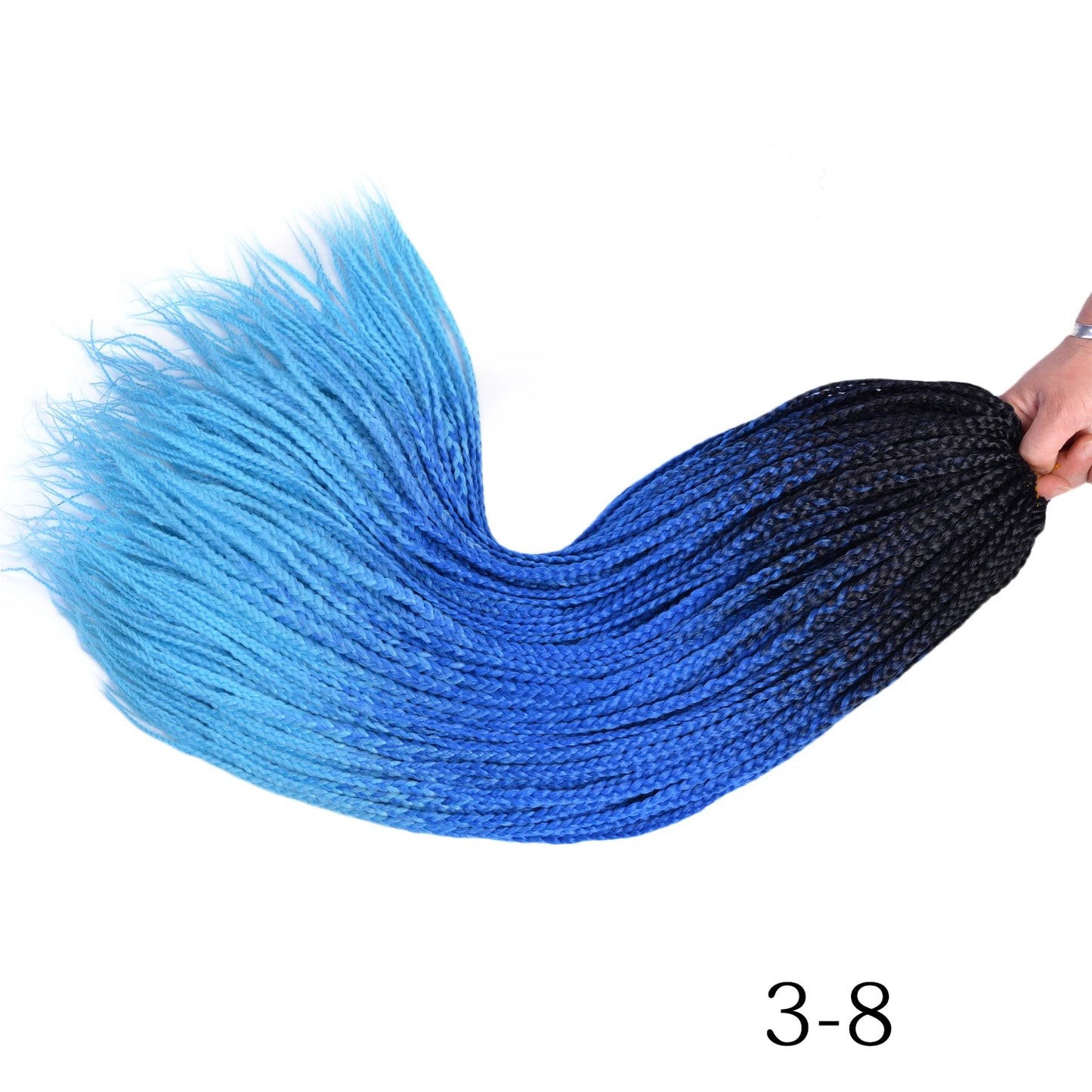 Ombre Box Braids Crochet Hair Extensions – Synthetic Straight Braiding Hair 14"/18"/24" | 22 Strands/Pack