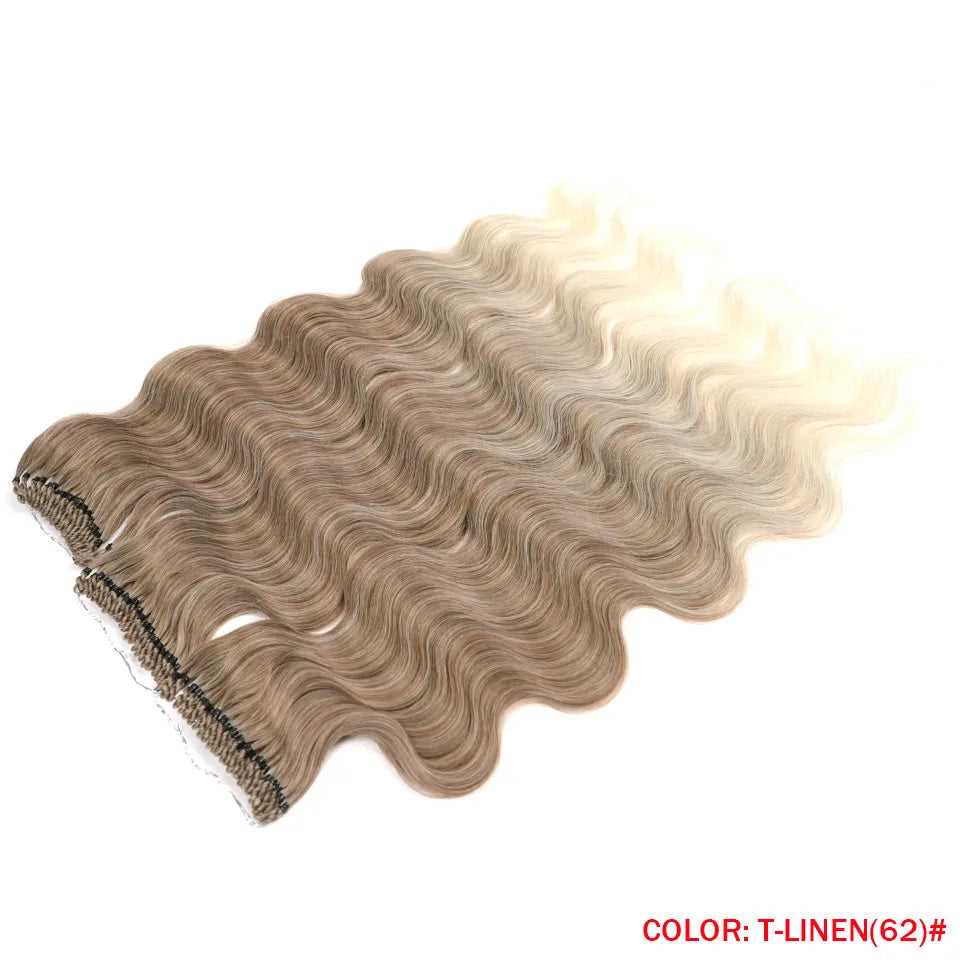 Fashion Idol Body Wave Crochet Hair - 22 Inch Soft Long Synthetic Goddess Braids - Natural Wavy Ombre 613 Blonde Hair Extensions