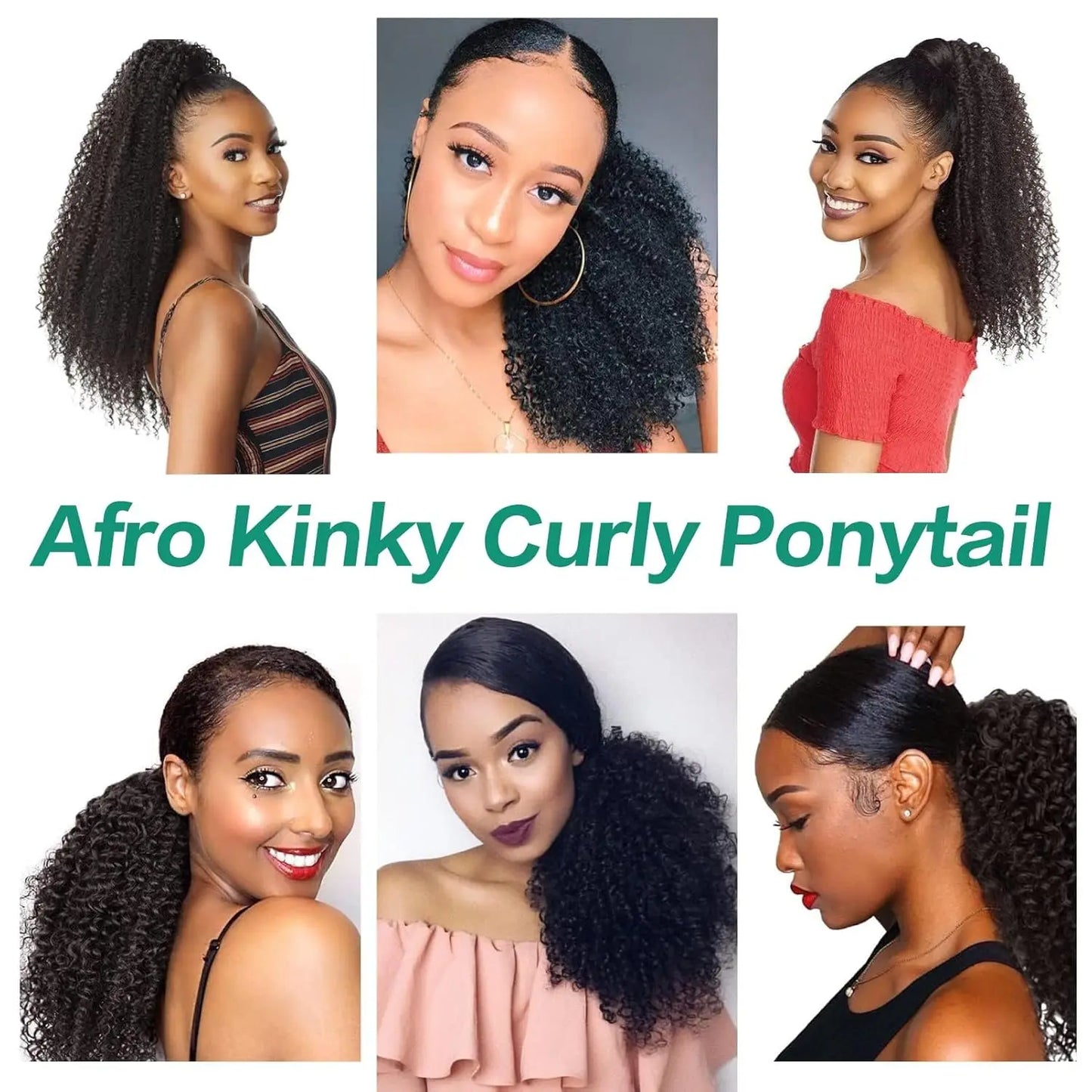 12A Grade Afro Puff Drawstring Ponytail for Black Women | 100% Brazilian Virgin Human Hair Extension | 100g 4C Afro Kinky Curly Clip-In Ponytail Bun Updo Luxegan