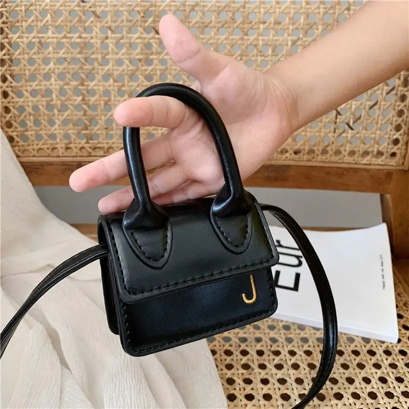 Kids Mini PU Leather Crossbody Bag | Cute Fashion Purse for Little Girls | Small Toddler Coin Pouch & Handbag | Trendy Square Casual Tote for Children Luxegan