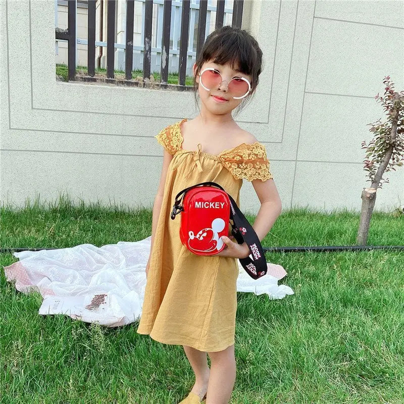 Disney Mickey Mouse Cartoon Straddle Bag | Cute Mini Fashion Boy's Coin Purse & Small Backpack for Girls & Baby Luxegan