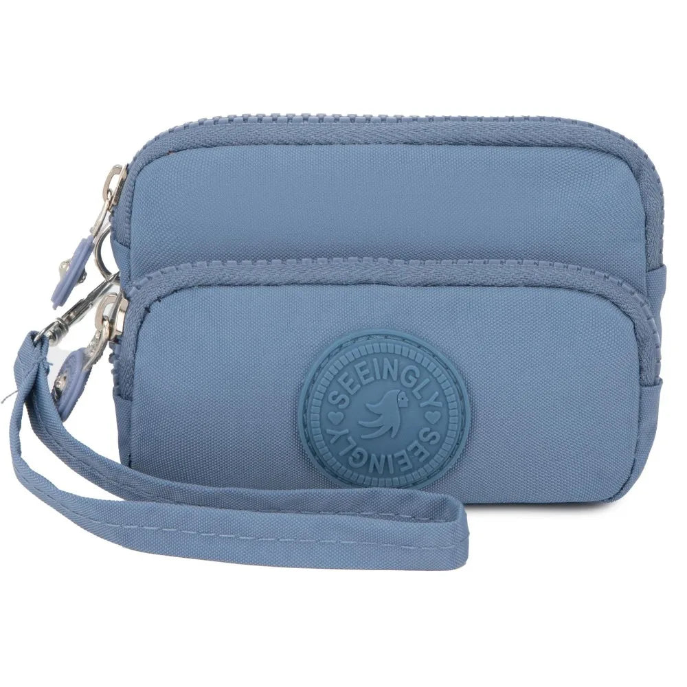 New Waterproof Coin Purse with Key Ring | Solid Color Card Holder & Large Capacity Wear-Resistant Handbag (Unisex Storage Bag) Luxegan