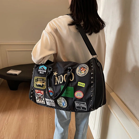 Fashionable Simple Polyester Travel Tote Bag | Large Capacity Hand-held Luggage Bag for Outdoor Sports & Gym Luxegan