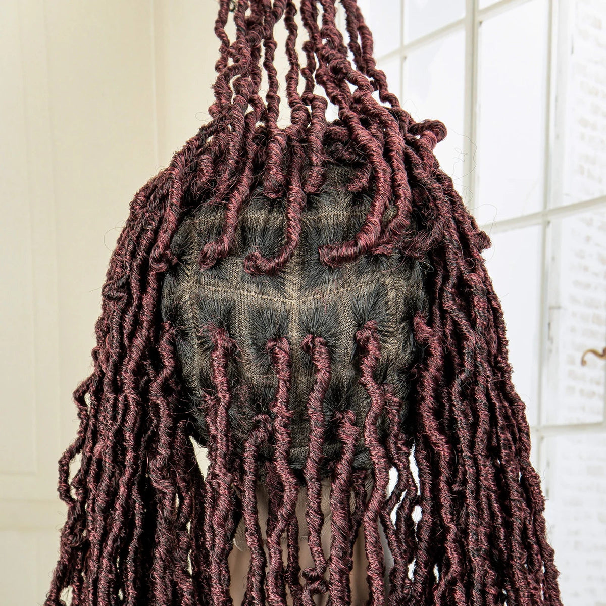 Super Long 36 Inches Synthetic Full Lace Dreadlock Box Braided Wigs for Afro Black Women Black Knotless Braiding Wigs Luxegan