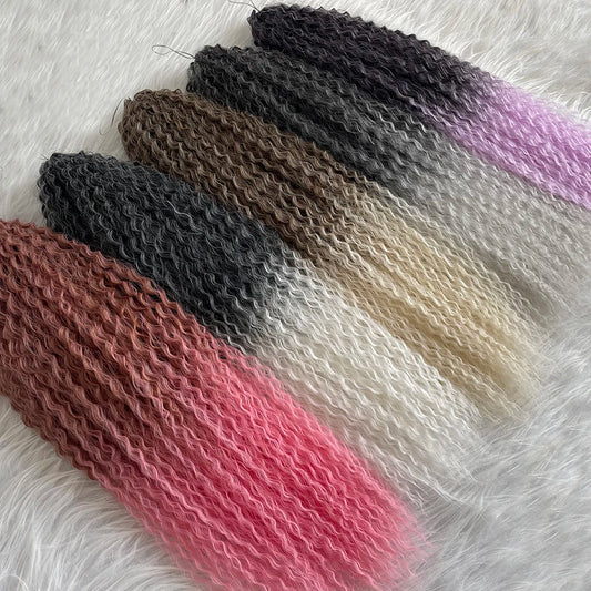 Afro Curls Deep Wavy Twist Crochet Hair Extensions – Ombre Synthetic Braiding Hair for Women - view 2