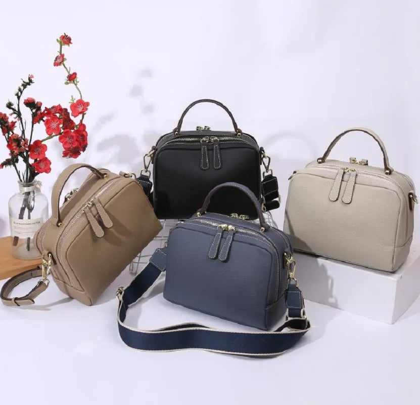 Genuine Leather Cowhide Women's Handbag | Luxury Design Crossbody & Small Square Bag Luxegan