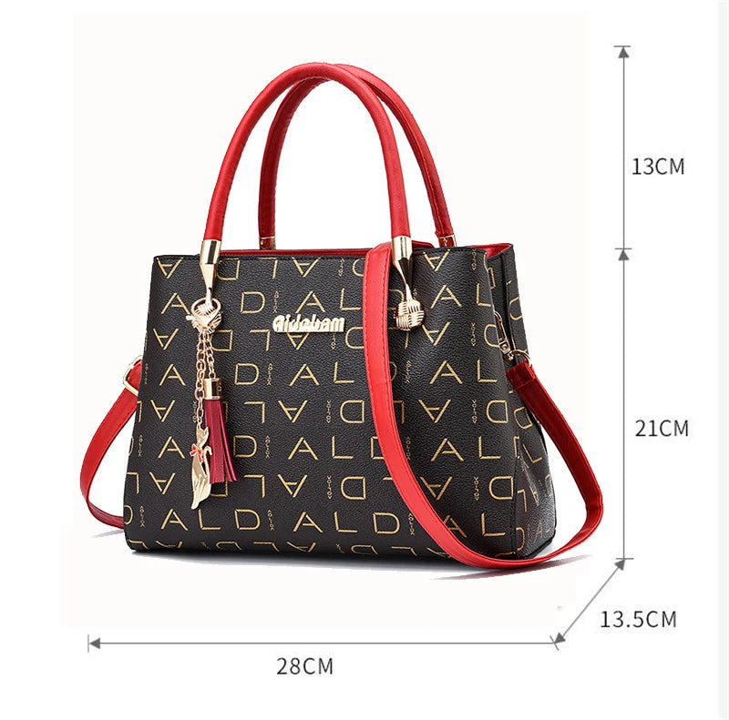 Luxury Large Capacity PU Leather Crossbody Tote Luxegan