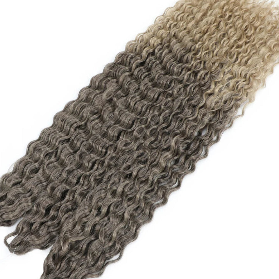 Ariel Curl Water Wave Twist Crochet Hair Extensions | Synthetic Ombre Braiding Hair 22-30 Inch - view 31