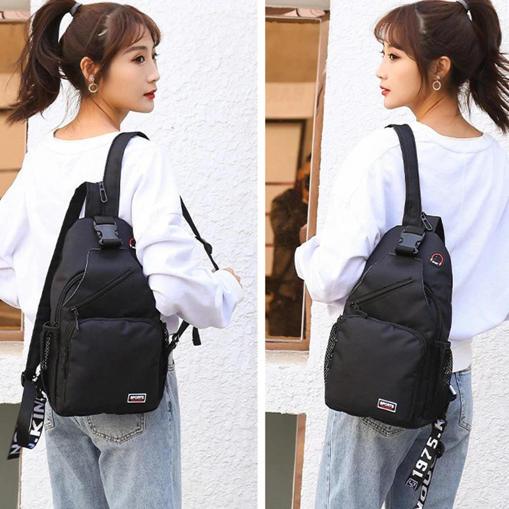 Mickey Minnie Mouse Cartoon Shoulder Bag | Unisex Multi-functional Oxford Fabric Backpack & Casual Chest Business Travel Pack Luxegan