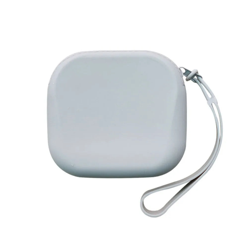 Silicone/Satin Morandi Mini Wallet | Square Solid Color Pouch Luxegan