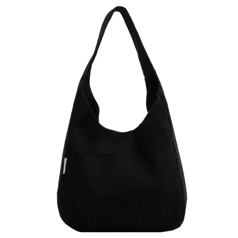 Canvas Corduroy Tote Bag | Simple Casual Large Capacity & Solid Shopper Bag Luxegan