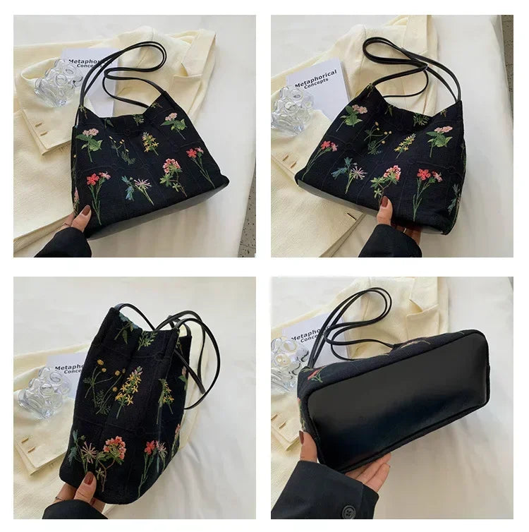 New Chinese Style Retro Silk Jacquard Bag | Sophisticated Minimalist Fashion Shoulder Bag | Elegant Single Strap Diagonal Crossbody | Luxury Silk Women’s Square Handbag with Smart Interior Luxegan