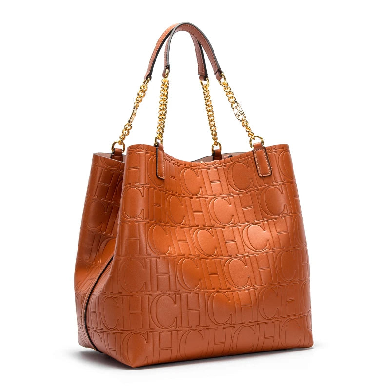 Retro Solid Bucket Bag | Soft PU Leather Large Capacity Handbag Luxegan