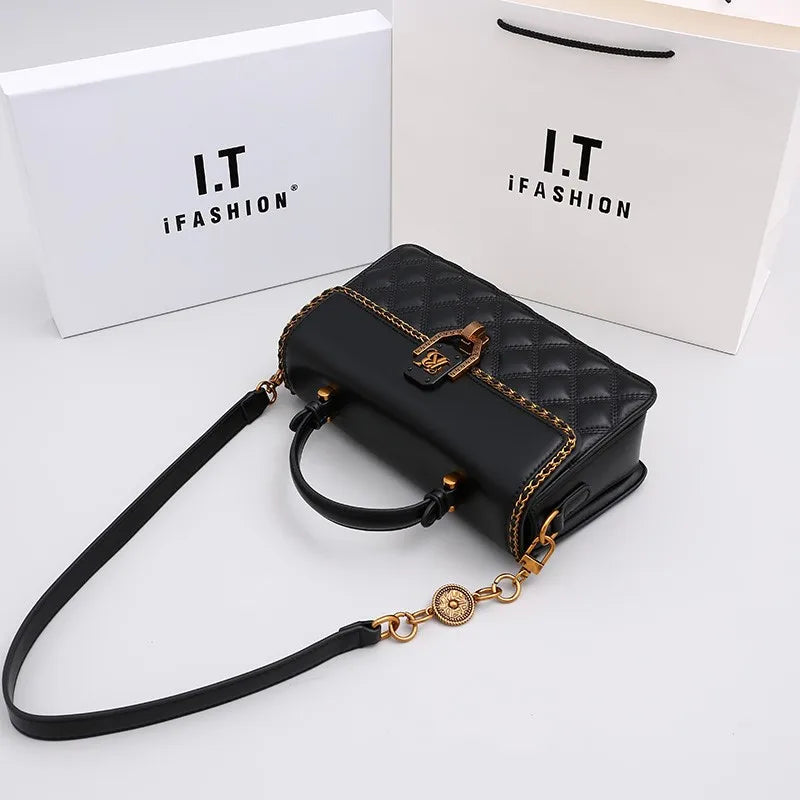 Ladies' Diamond Grid Handbag | New Autumn & Winter High-End Small Square Bag & Designer Crossbody Shoulder Bag Luxegan