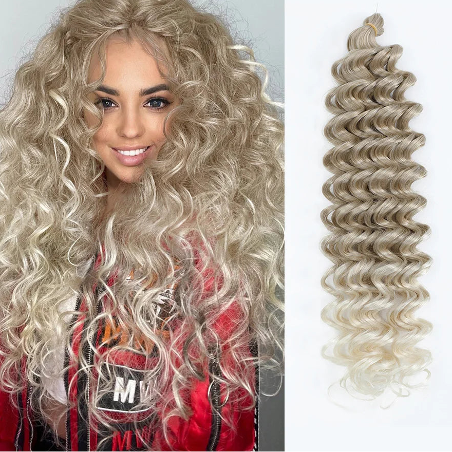 Afro Curly Deep Wavy Twist Synthetic Crochet Hair – 24 Inch | Ombre & Solid Colors | 3–9 Pack Braiding