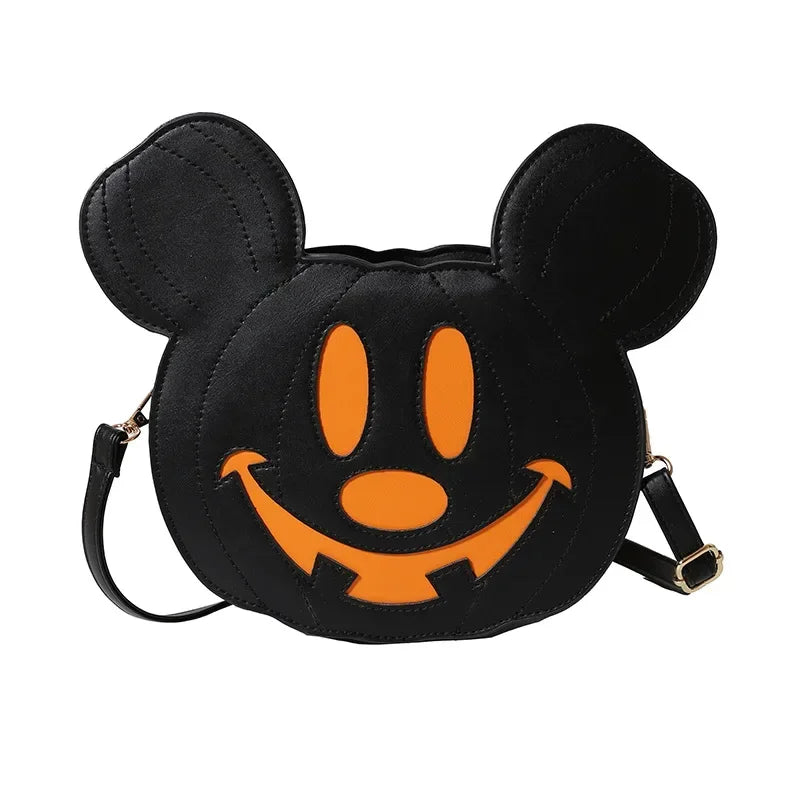 New Disney Mickey Halloween Pumpkin Creative Shoulder Bag | Funny Women's PU Crossbody Cartoon Bag (Personalized Niche Design) Luxegan