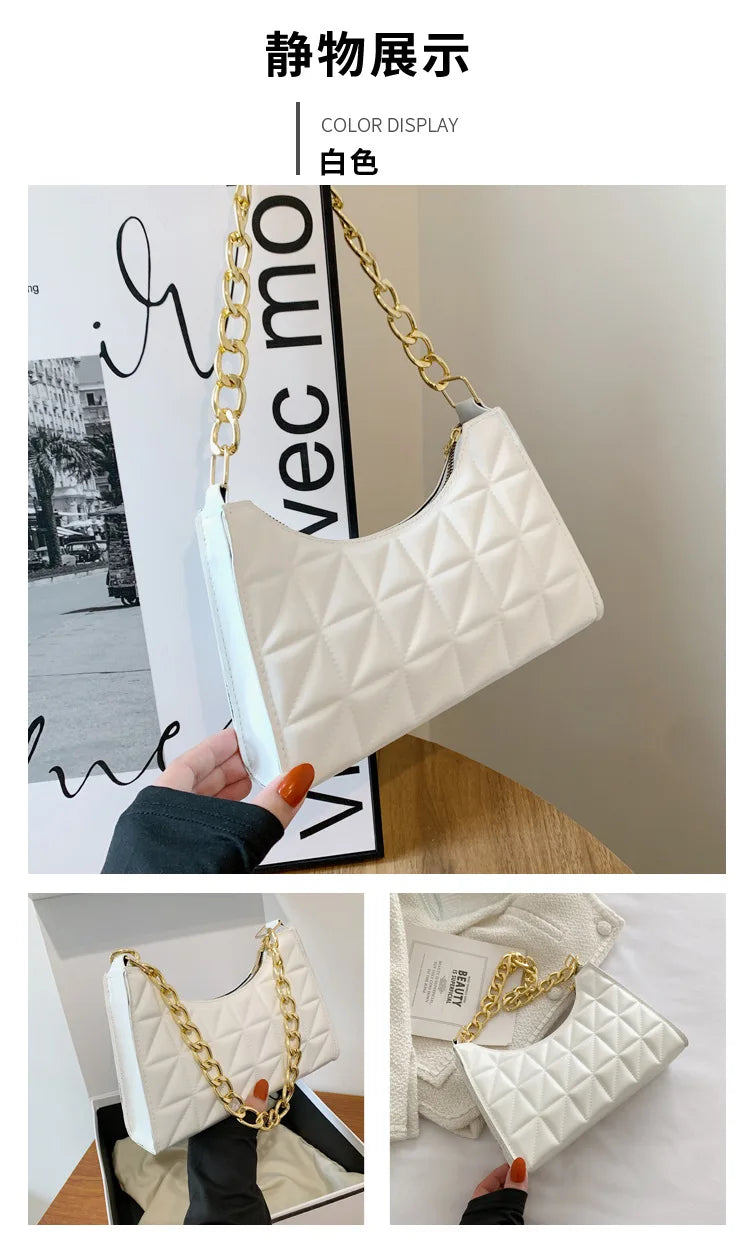 Advanced Diamond Quilted Shoulder Bag | Trendy Chain Handbag Luxegan