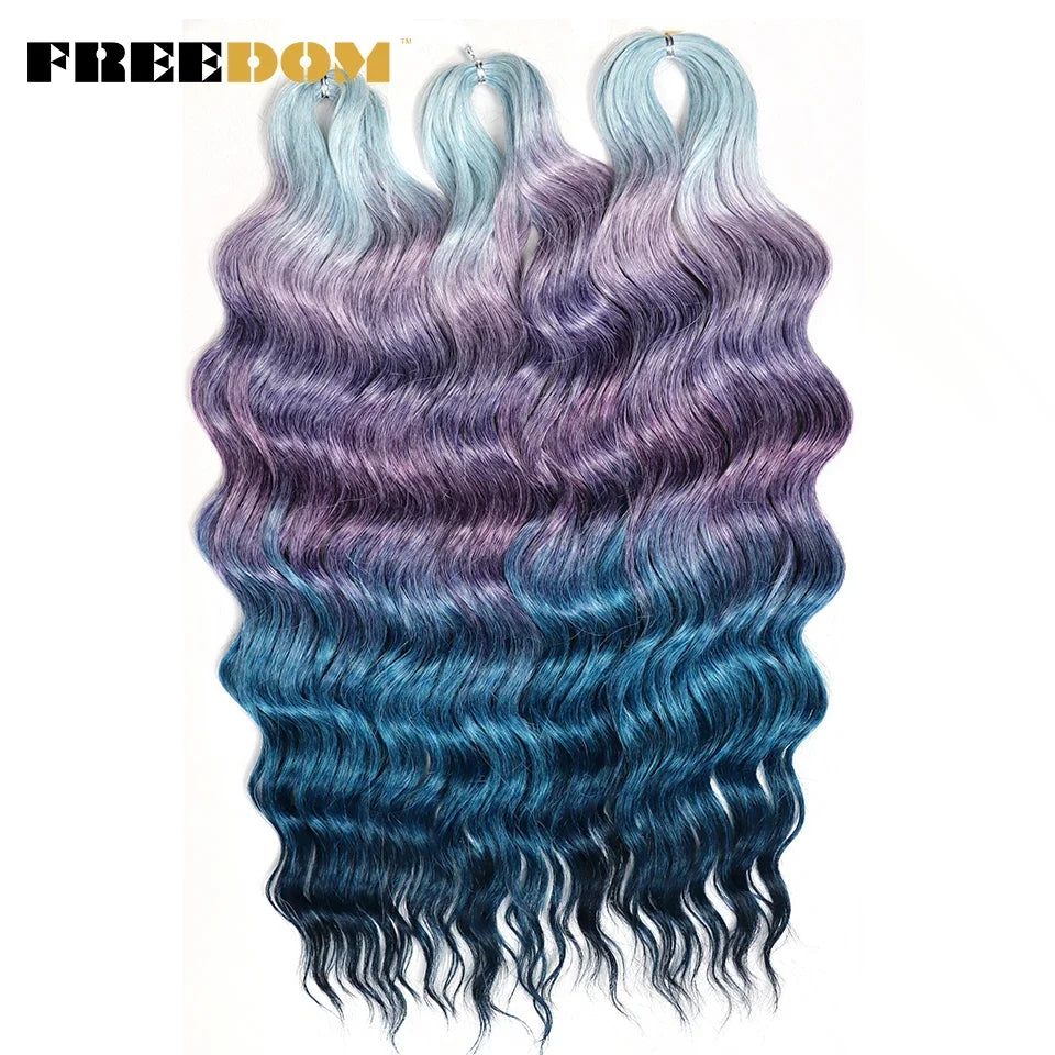 FREEDOM Synthetic Water Wave Crochet Braiding Hair 24 Inch – Ombre & Multi-Tone | 88 Colors | 300g - view 75