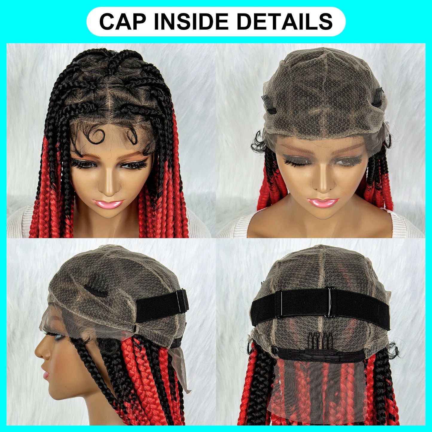 KIMA Colorful Braided Wig | Full Lace | Butterfly Locs & Dreadlocks Options Luxegan
