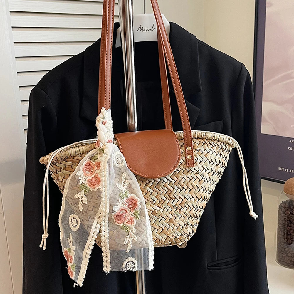 Women's Straw Woven Handbag | Summer Beach Casual Tote Bag & Large Capacity Clutch Luxegan