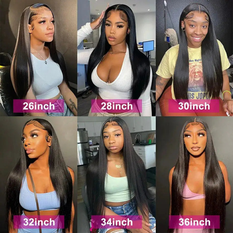 Glueless "Wear & Go" Straight Wig | Sophisticated 13x6 HD Transparent Lace Frontal | Elegant Brazilian Human Hair Full Frontal | "Dignified" 26+ Inch Remy Hair for Radiant Versatile Styling Luxegan