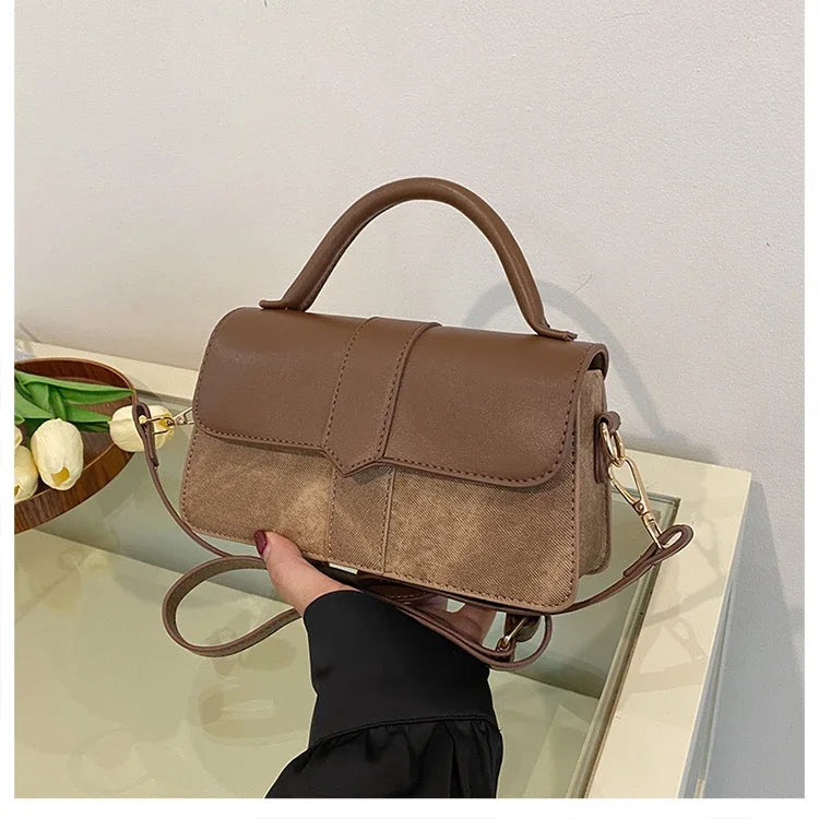 Vintage Underarm Bag Square Satchel | PU Leather Shoulder Bag for Women Handbag - Fashion Crossbody Bags Luxegan