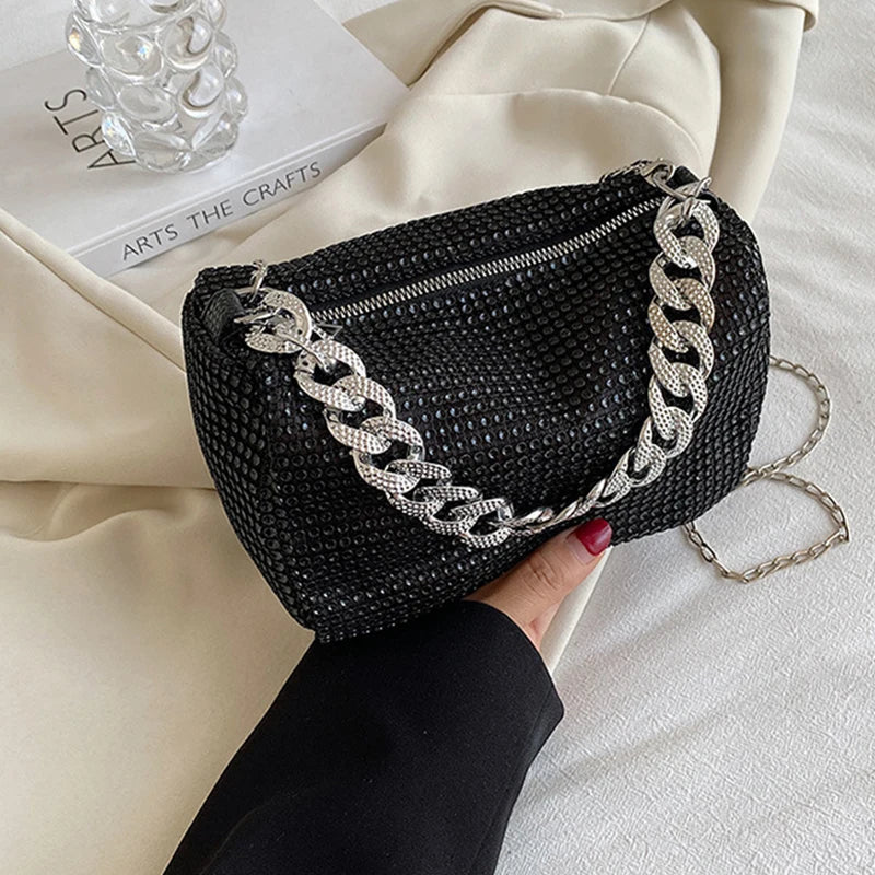Bling Diamond Design Small Crossbody Messenger Bags | Women Summer Trend Luxury Fashion Travel Shoulder Handbags & Purses Luxegan