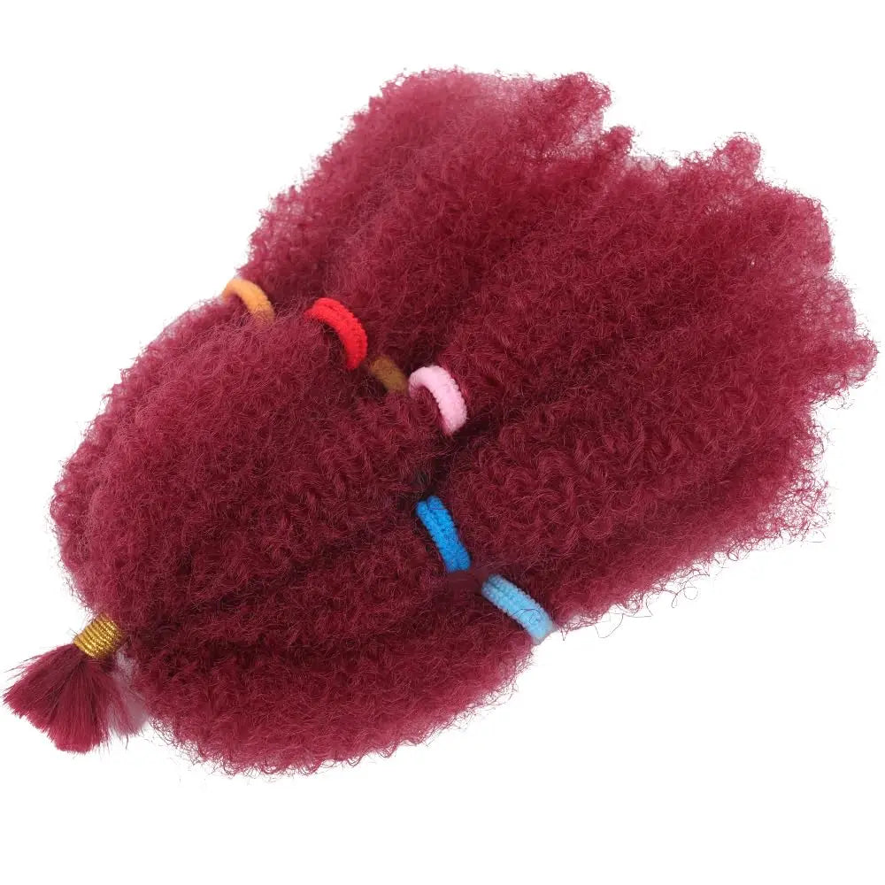 12 Inch Pre-Fluffied Afro Kinky Twist Braiding Hair | Synthetic Bulk Hair Extensions Ombre Colors - view 11