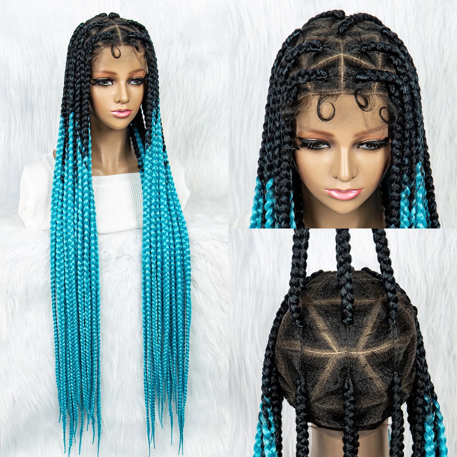 KIMA Colorful Braided Wig | Full Lace | Butterfly Locs & Dreadlocks Options Luxegan