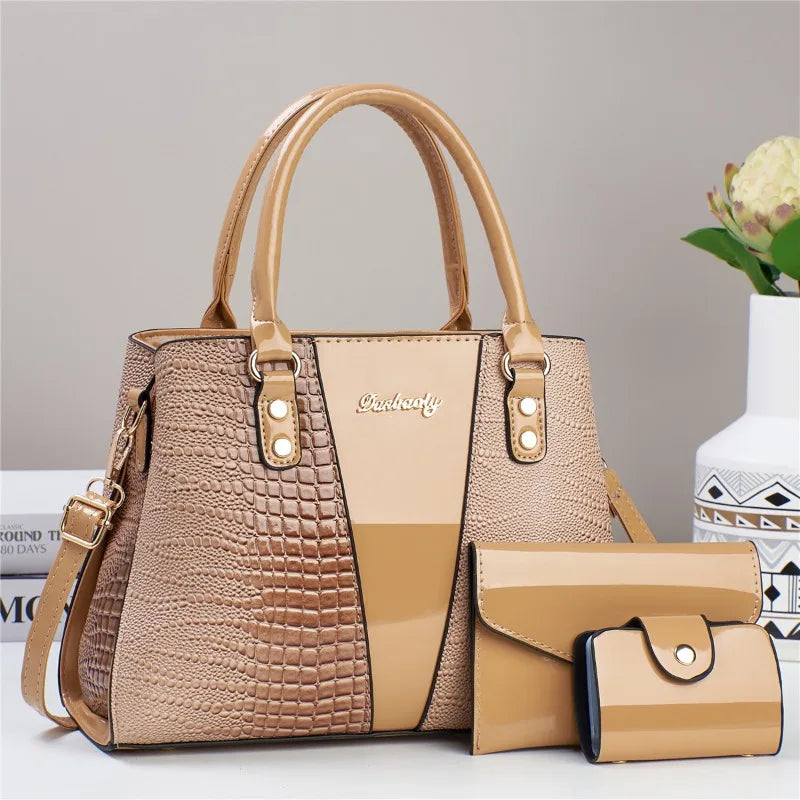 3-Piece Set Casual Tote Bags | Large Capacity Shoulder Bag & Fashion Messenger Bags Luxegan
