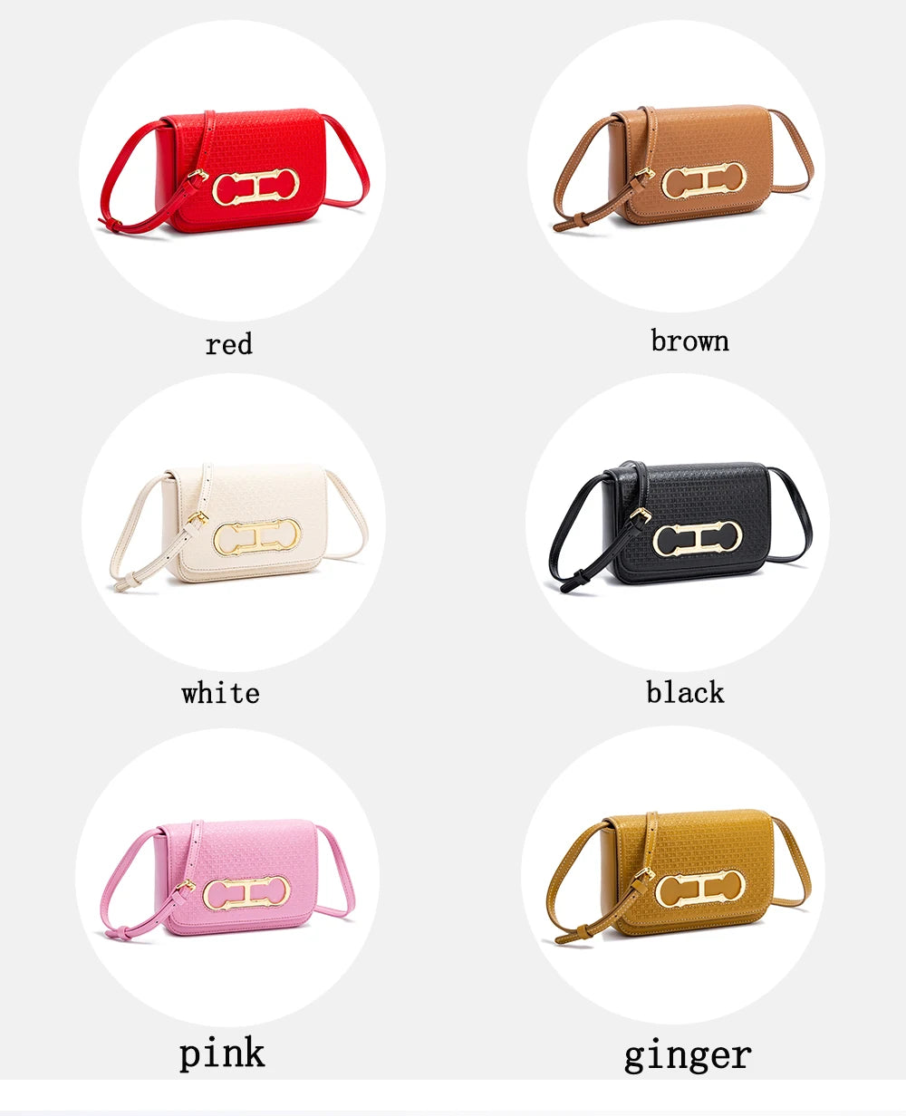 CHCH Women's Crossbody Bag 2024 New Flip Saddle Bag Simple Commuter Small Square Bag